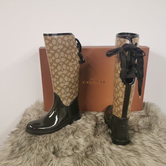 Coach Shoes - Coach Tristee Outline Signature Lace Back Boot